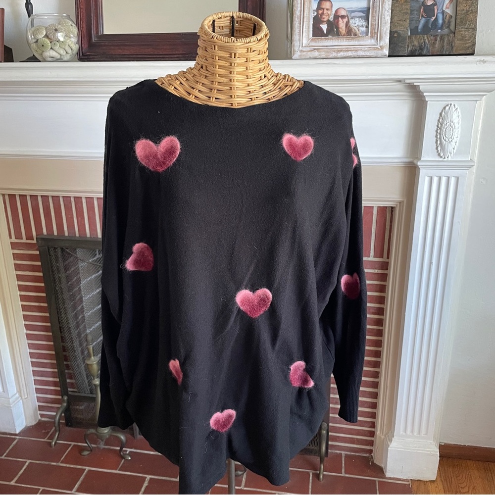 Aaeda pink heart soft cozy sweater 2X
